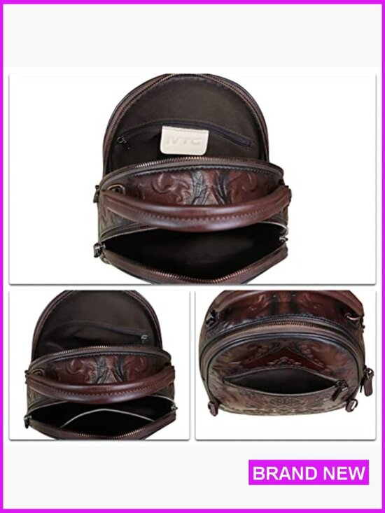 Vintage Genuine Leather Backpack Crossbody Daypack Adjustable Convertible Strap main image 7